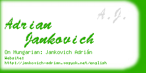 adrian jankovich business card